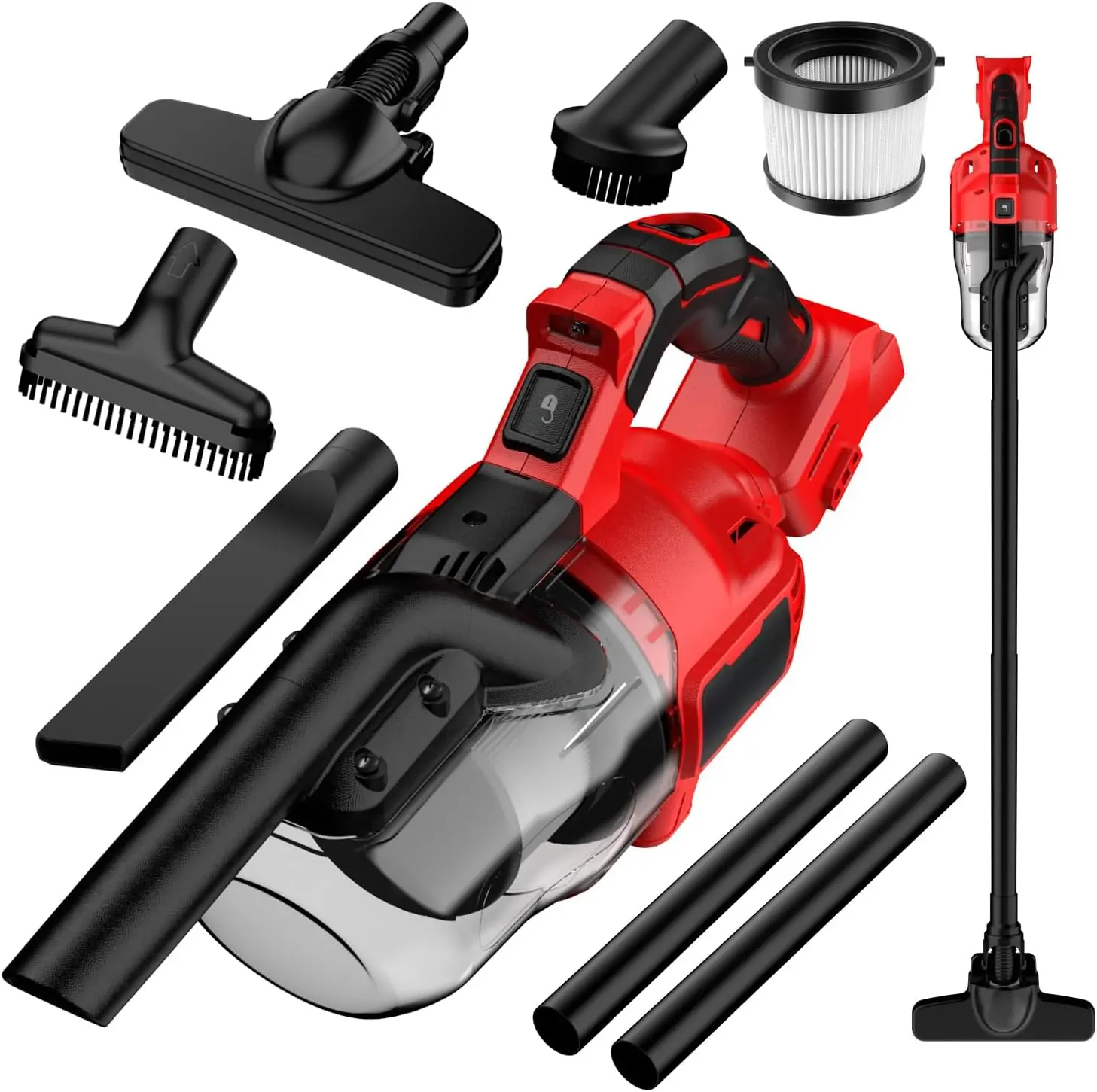 5-in-1 Cordless Handheld Vacuum Cleaner (Bare Tool Only) - Compatible with Milwaukee M18 Battery, 500W Powerful Motor, 46 CFM, HEPA Filter, Multi-Surface for Floor, Car