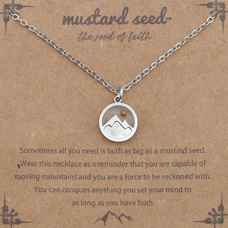 Mustard seed faith necklace for women inspirational gift for mom daughter friend