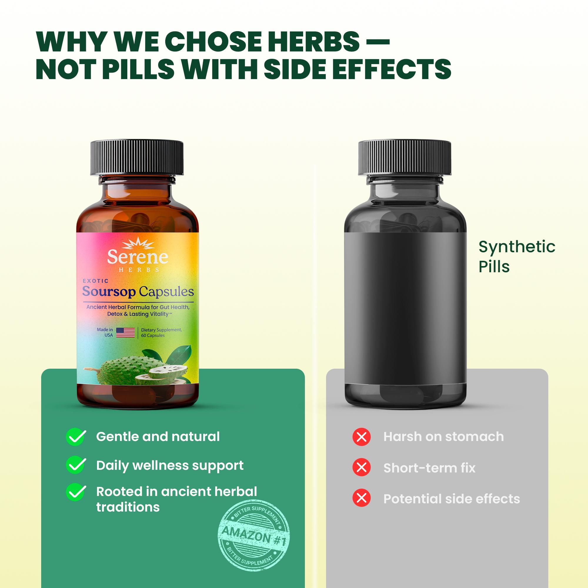 Soursop Capsules with Black Seed, Irish Moss & Moringa – 16 Herb Daily Detox & Digestive Support Vegan, Non-GMO, Plant-Based Formula – 60 Capsules