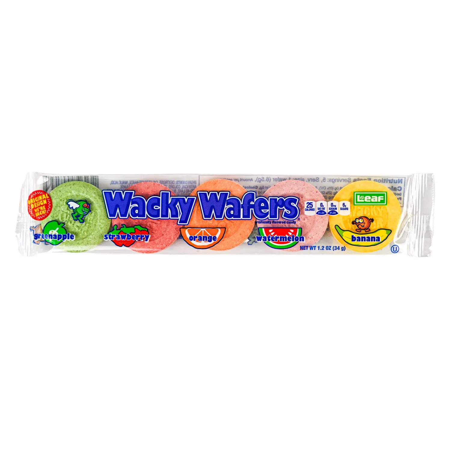 Wacky Wafers Retro Crunchy Fruity Candy Cookie Snack