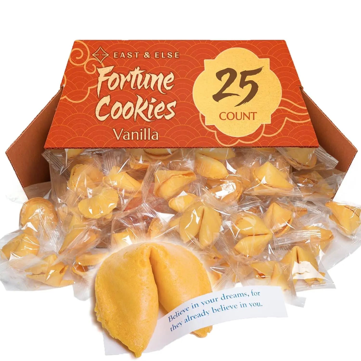 East and Else Fortune Cookies, Individually Wrapped, Vanilla Flavor, Premium Bulk Pack, Made in USA