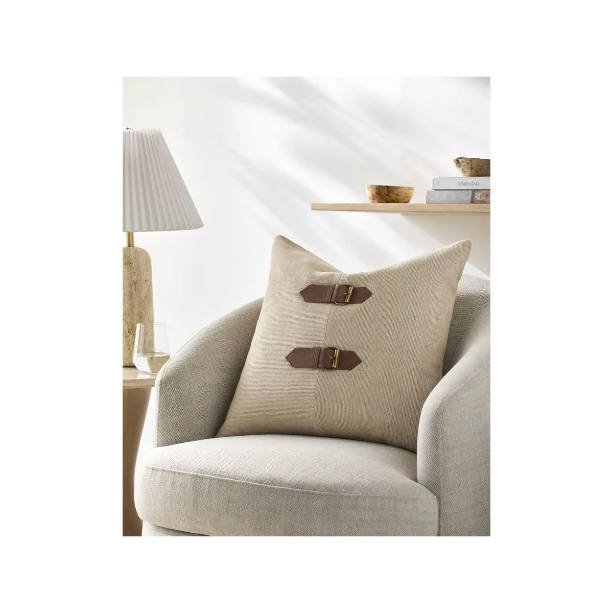 Livabliss Galey Alix Havre Modern Square Accent Pillow - 2-Tone Standard Pillows, Viscose Linen, Soft Padded, Durable, Comfy Cushions, Dry Clean Only Decorative Cushion Cover for Sofa