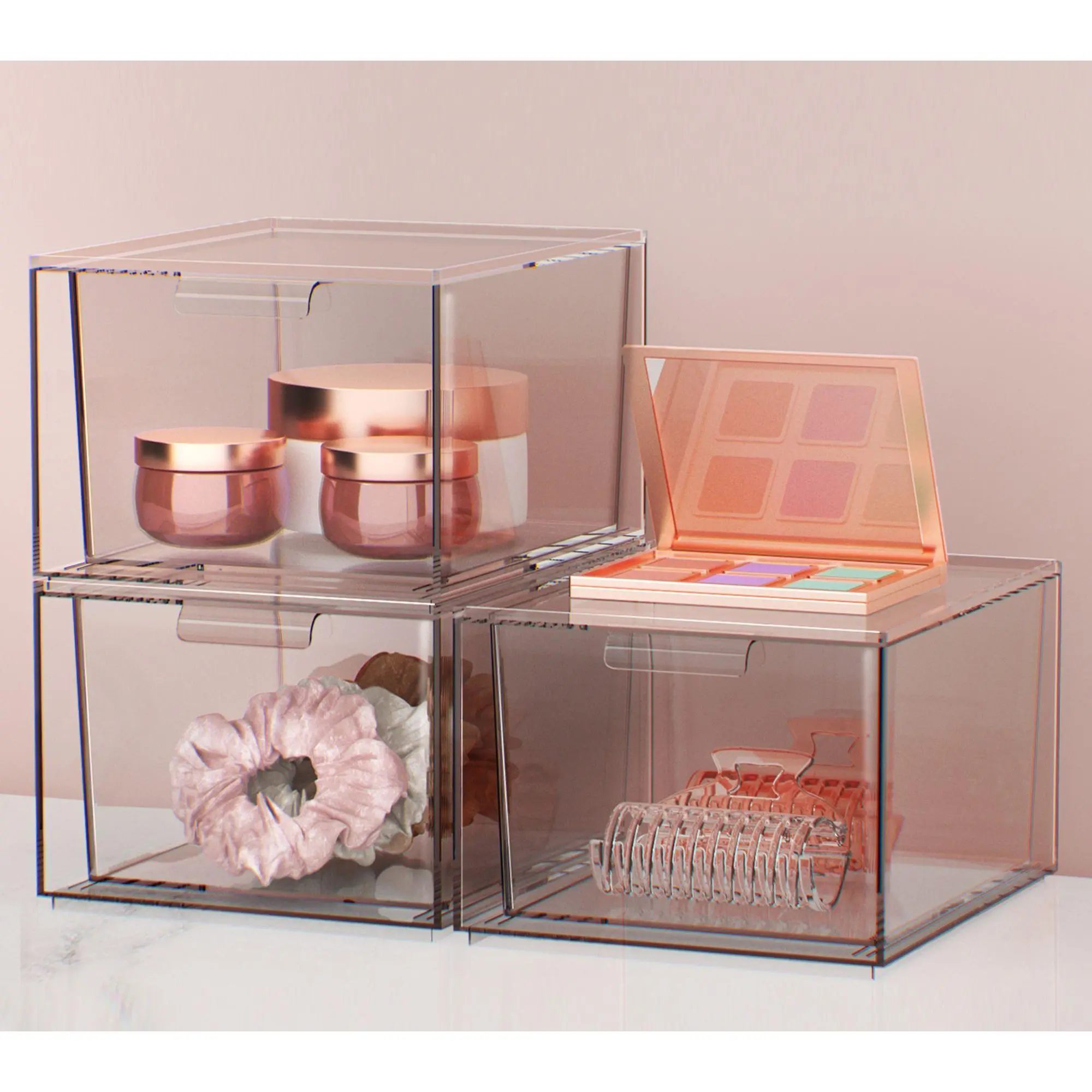 Sorbus 6 Pack C lear Stackable Acrylic Drawer Makeup Organize