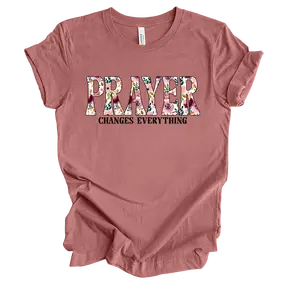Trenz Shirt Company Fear Not Floral Prayer Changes Everything Womens Christian Short Sleeve T-shirt