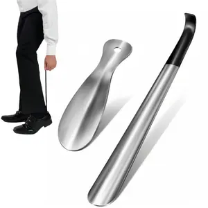 LMMAKE Stainless Steel Shoe Horn Set - 16.5" Long Handle & 7.5" Travel Size - Durable, Bending Resistant, Smooth Curvature - Ideal for Seniors & High Heels