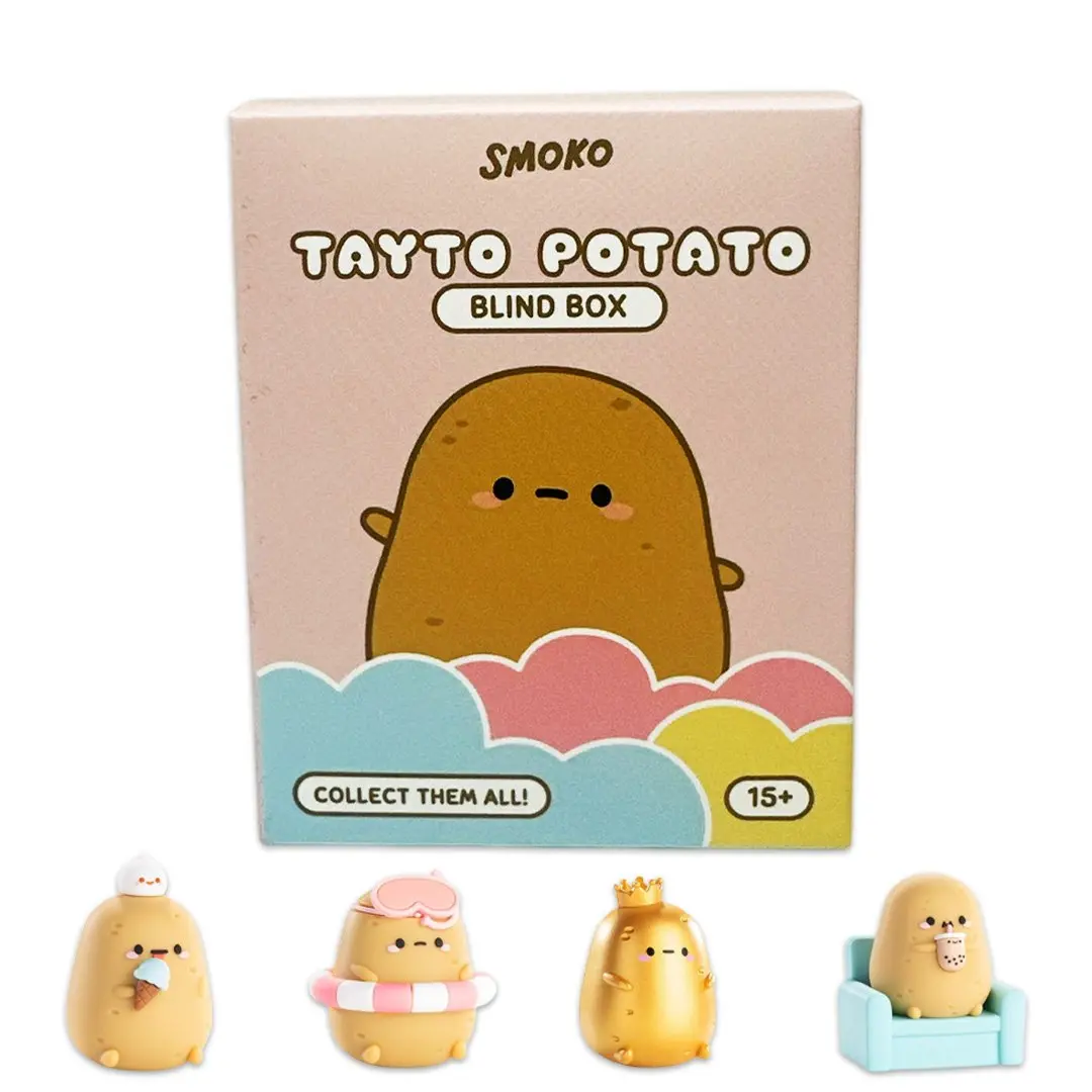 Smoko Tayto Potato Vinyl Collectible Figure - Sealed New Blind Bag, Hobby Box, Random Surprise, Collect All 4 Cute Collectibles, Surprise Tayto Vinyl, No Exchanges