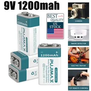 9V 1200mAh USB Rechargeable Li-ion Battery Pack | Reusable, Eco-Friendly, Fast Charging | Perfect for Daily Use