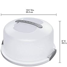 Extra Large Cake Carrier/Storage Container With Server - Holds up to 12 Inch 3-Layer Cake, Plate With Lid/Holder With Lid/Cover Clear Dome - Transports Pies or Other Desserts Bakeware Utensils