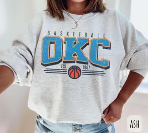 Vintage Oklahoma City Basketball Sweatshirt | Retro OKC T-Shirt or Hoodie for Fans | Oklahoma Game Day Gift