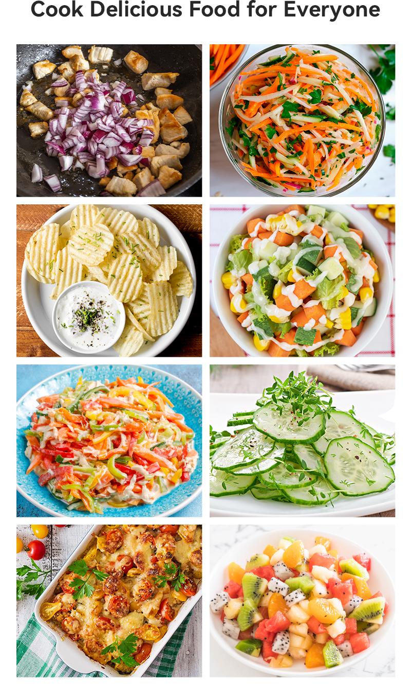 SUSTEAS Vegetable Chopper Mandoline Slicer,6 Blade Pro Food Chopper, Onion Potato Dicer, Veggie Cutter for Salad, Carrot, Cucumber Home Kitchen Gadgets Accessories Essentials(10 in 1, Grayish White)Essentials 10 in 1 White