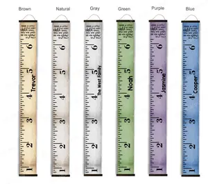 Canvas Growth Chart Height Ruler Tracker Sign Kids Nursery 6ft Premium Archival Quality UV Protected With Wood Topper And Twine String