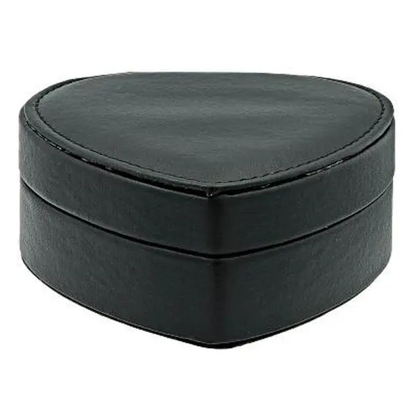 JTV Black Faux Leather Heart Shaped Jewelry Box