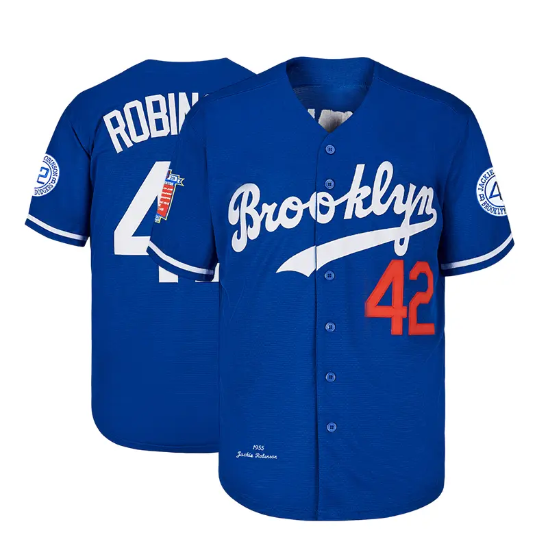 Men's Baseball Jersey, Casual Vintage #42 Brooklyn Throwback V-Neck Shirt, Breathable Lightweight Polyester Mesh Fan Gear, Jersey Shirts, Casual Sports Jersey
