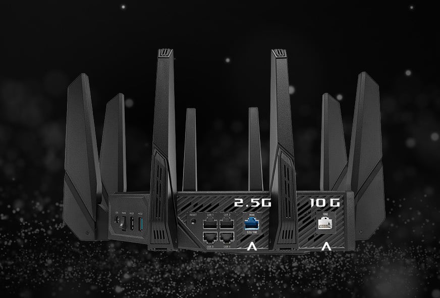 ASUS ROG Rapture GT-AX11000 Pro Tri-Band WiFi 6 gaming router, 10G port, Quad-core 2.0 GHz CPU, ASUS RangeBoost Plus, UNII4, Triple-level game acceleration, Lifetime internet security, AiMesh support ASUS ROG Rapture GT-AX11000 Pro Tri-Band WiFi 6 gaming router, 10G port, Quad-core 2.0 GHz CPU, ASUS RangeBoost Plus, UNII4, Triple-level game acceleration, Lifetime internet security, AiMesh support