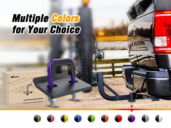 Nilight Trailer Hitch Tightener for 2 Inch Trailers Hitches Mount Anti Rattle Heavy Duty Steel with Rubber Cover Dark Purple U Bolt Matte Black Plate Electrophoresis Anti-Rust Triple Protective