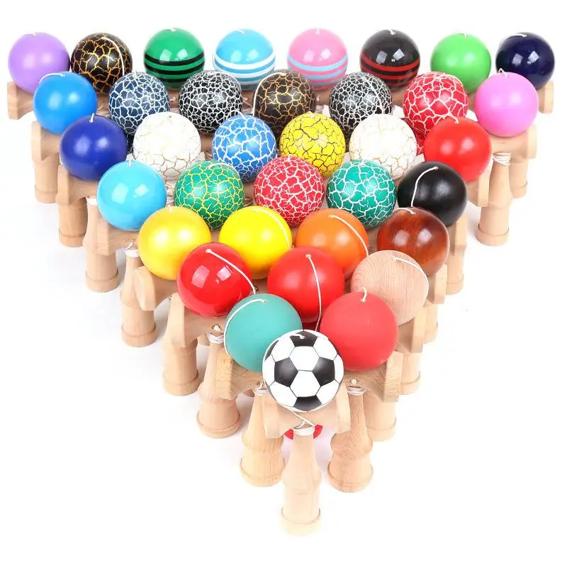 Wooden Kendama Skill Ball - Cracked Sword Ball, Traditional Educational Toy for Kids with Play, Learning, Motor Skills & Hand-Eye Coordination Development