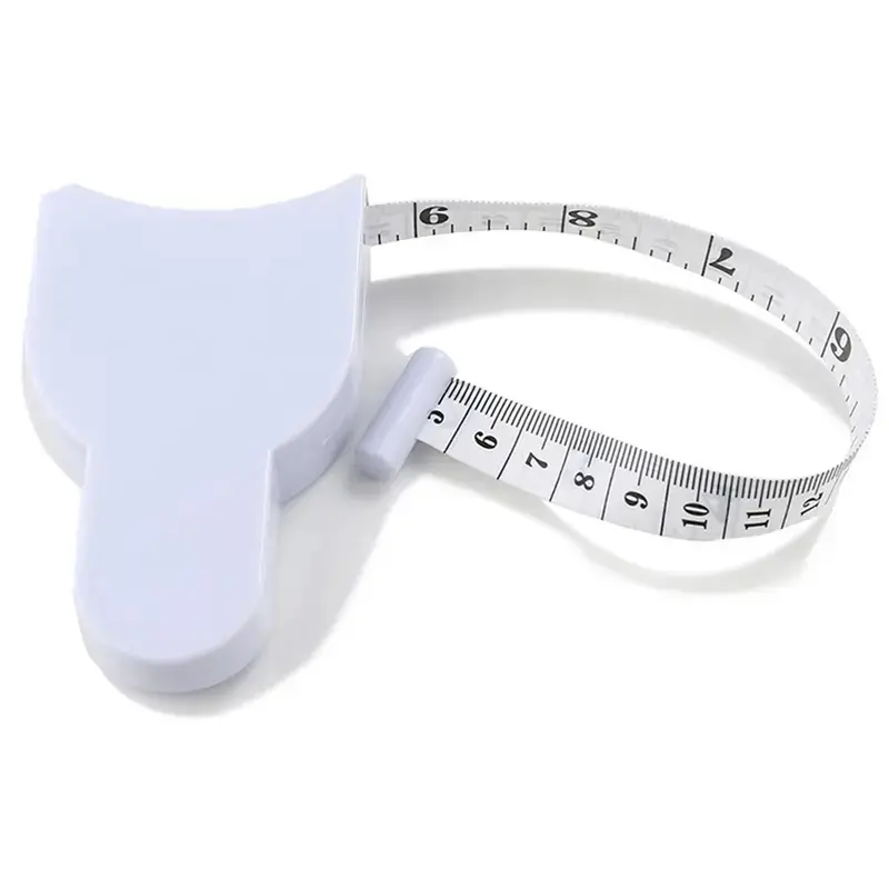 Auto Retractable Ruler Body Measuring Tape 60 Inch, White, 3D Auto Lock for Accurate Waist/Hip Measurement