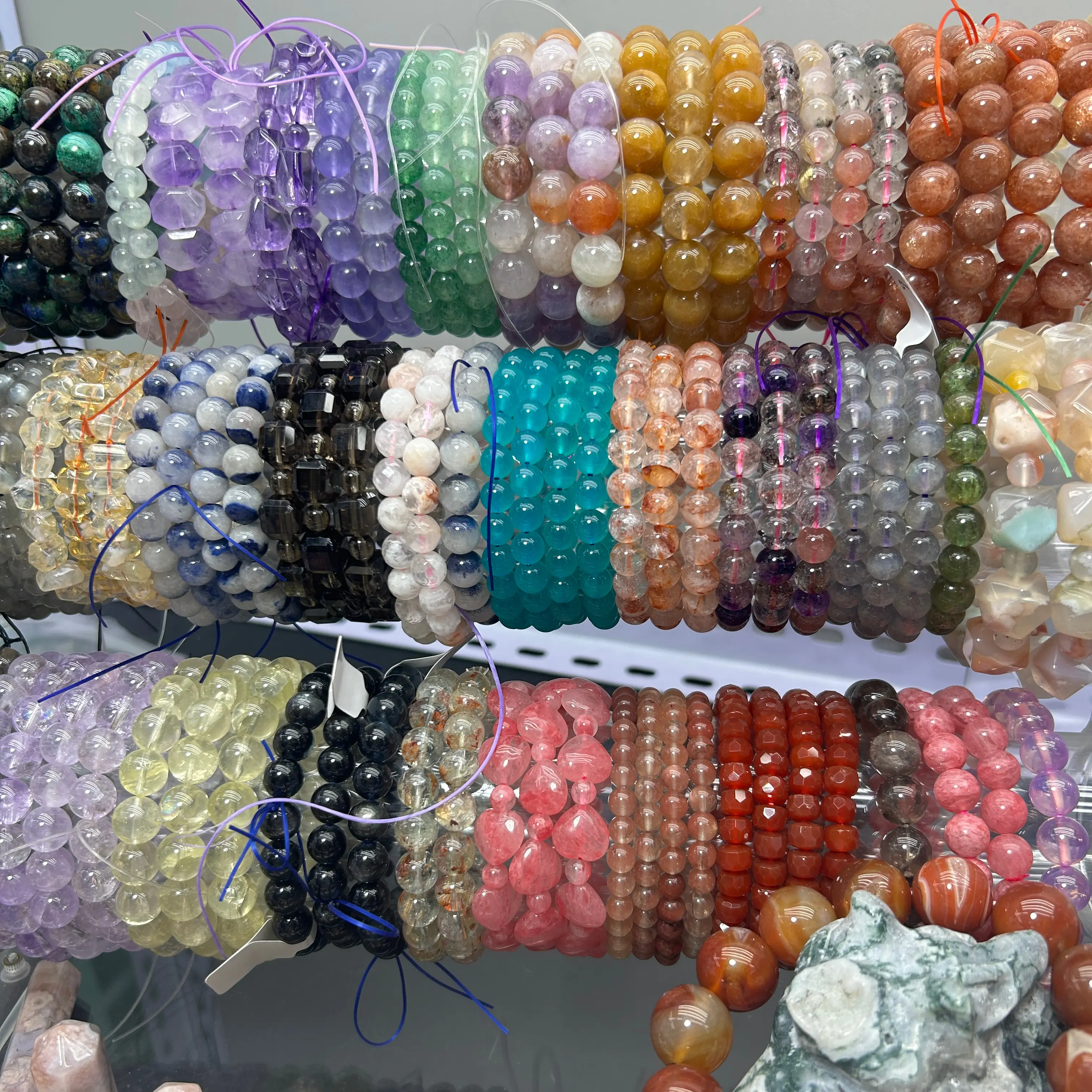 Jingxicrysals Assorted Tumbled Stones - Mix-Color Non-Natural Chips, Playful Bracelets & Anklets Supplies, For Live Crystals Scoops, DIY Jewelry Making (Necklaces Included), Crystal Bracelets, Necklaces And Bracelets