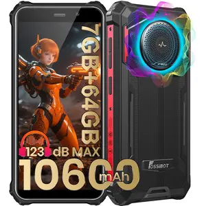 FOSSIBOT F101P Rugged Phone Unlocked 5.45"(2026), 10600mAh Unlocked Phone 123dB Loud Volume Phone, 7GB+64GB/1TB, 24MP Camera Waterproof Smartphone 4G Dual SIM/OTG/2Ghz Octa-core/IP68/IP69K (Black) | 123dB Loud Volume