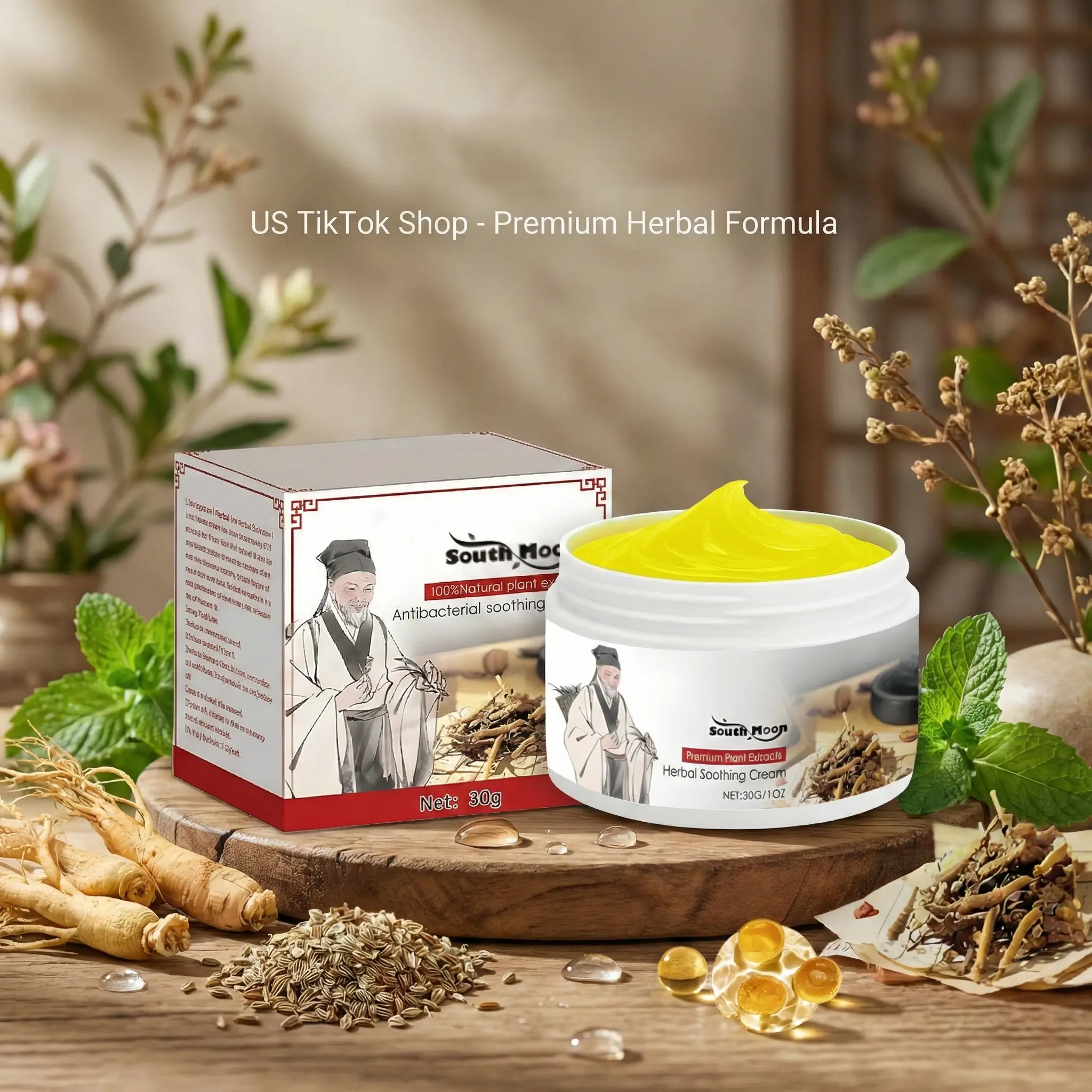 Herbal Dermatitis Cream for Eczema & Psoriasis - Plant-Derived Healing Treatment for Dry, Itchy Skin - Fragrance-Free Wellness Solution Safe for All Ages, 30g, Natural, Clean, And Effective, Therapeutic, Adults