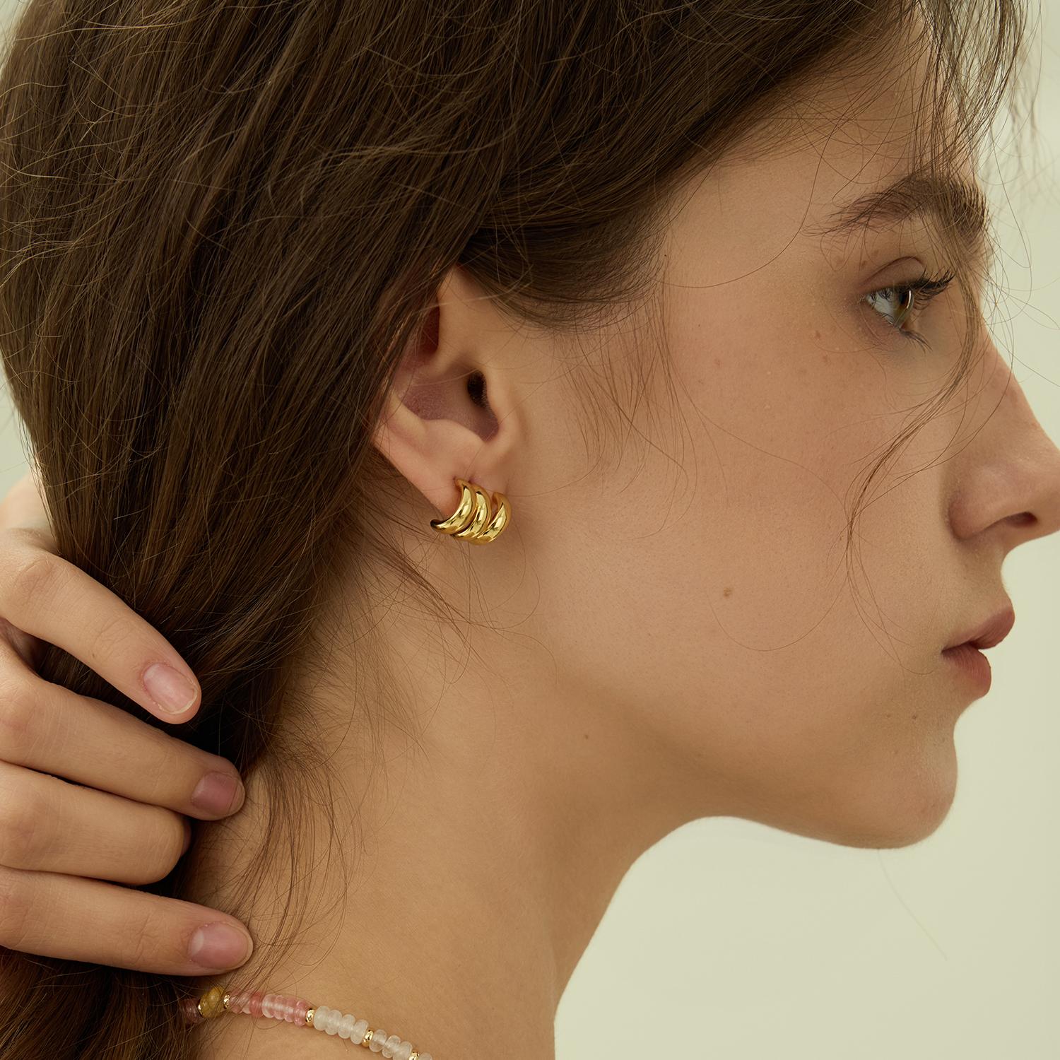 Mix & Match Triple Hoop Earrings – 3-in-1 Design | 18K Gold / Platinum Plated with 925 Silver Posts