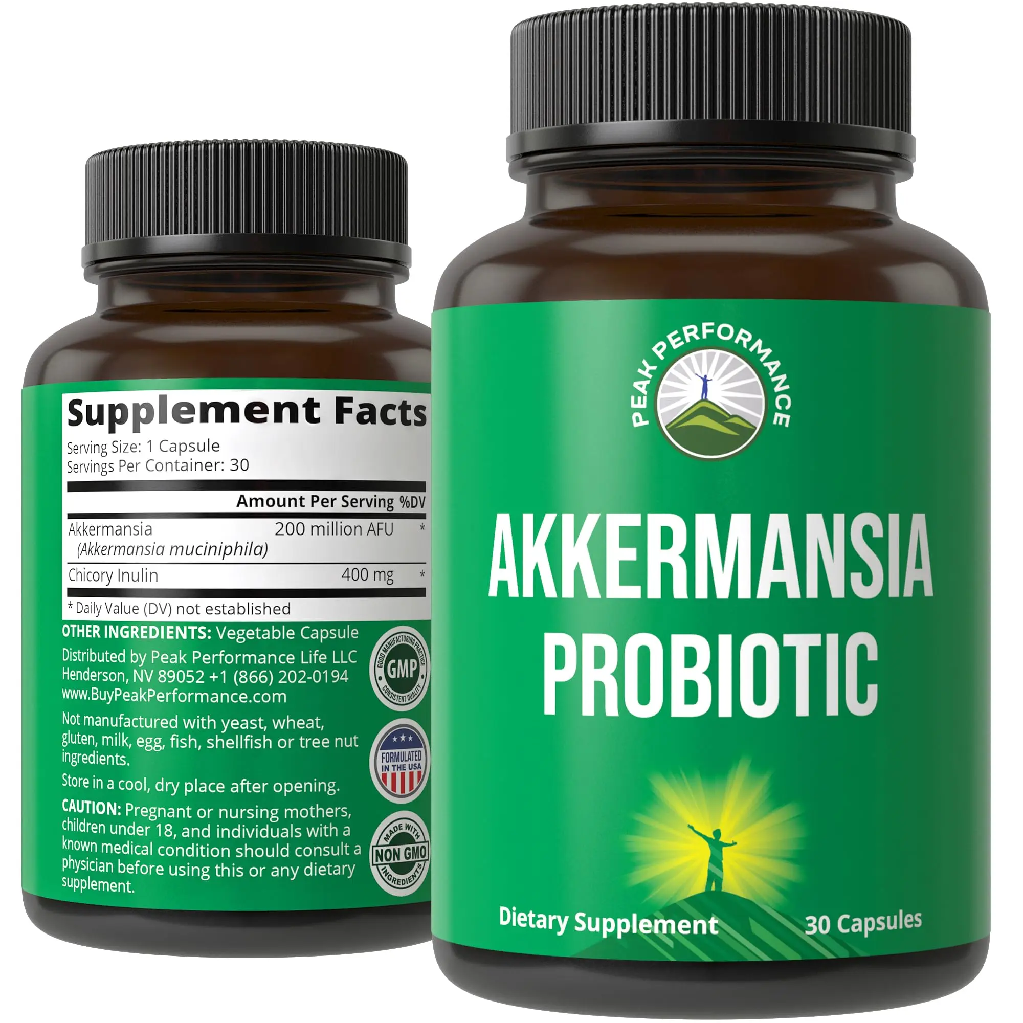 Akkermansia Probiotic. Ultra High Strength Akkermansia Muciniphila Live Strain With Prebiotic Fiber for Gut Health & Microbiome Balance. Delayed Release, 3rd Party Tested