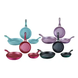 3 Frying Pan COMBO with marble coating- Juego de 3 Sartenes de Aluminio Fundido con cobertura de Marmol
