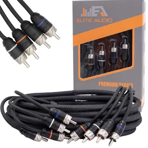 Elite Audio EA-PRM417 17ft RCA Cable Premium 4-Channel Twisted Pair Oxygen-Free Copper Male to Male Noise Reduction