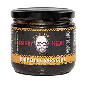 Tio Pelon's Sweet Heat Chipotle Especial Sauce - 12 oz Jar of Bold Sweet Smoky Spicy Flavor for Cheeseboards Grilled Meats Tacos Roasted Vegetables