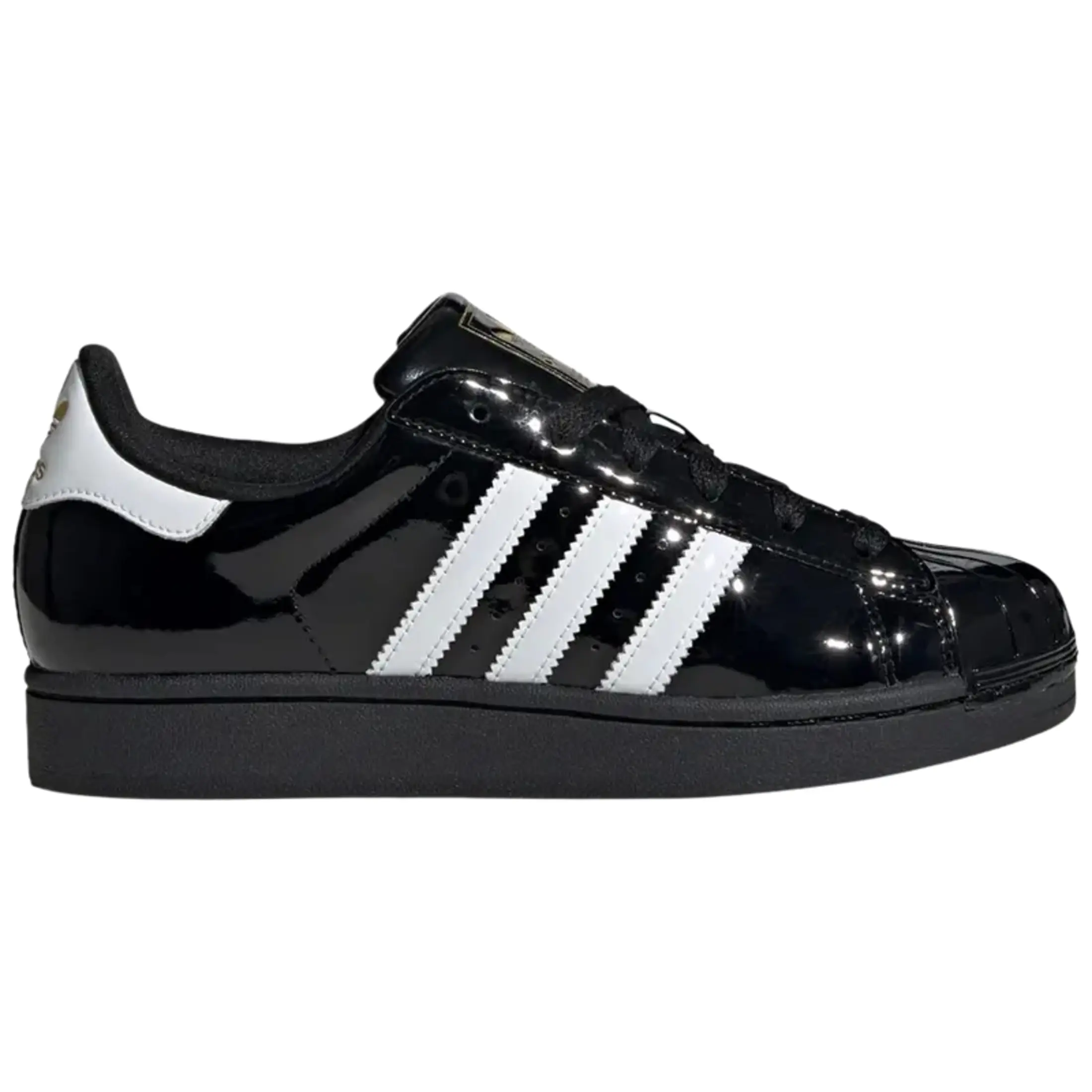 adidas Superstar II Core Black Cloud White Gold Metallic JS4009 Women's Fashion Shoes New