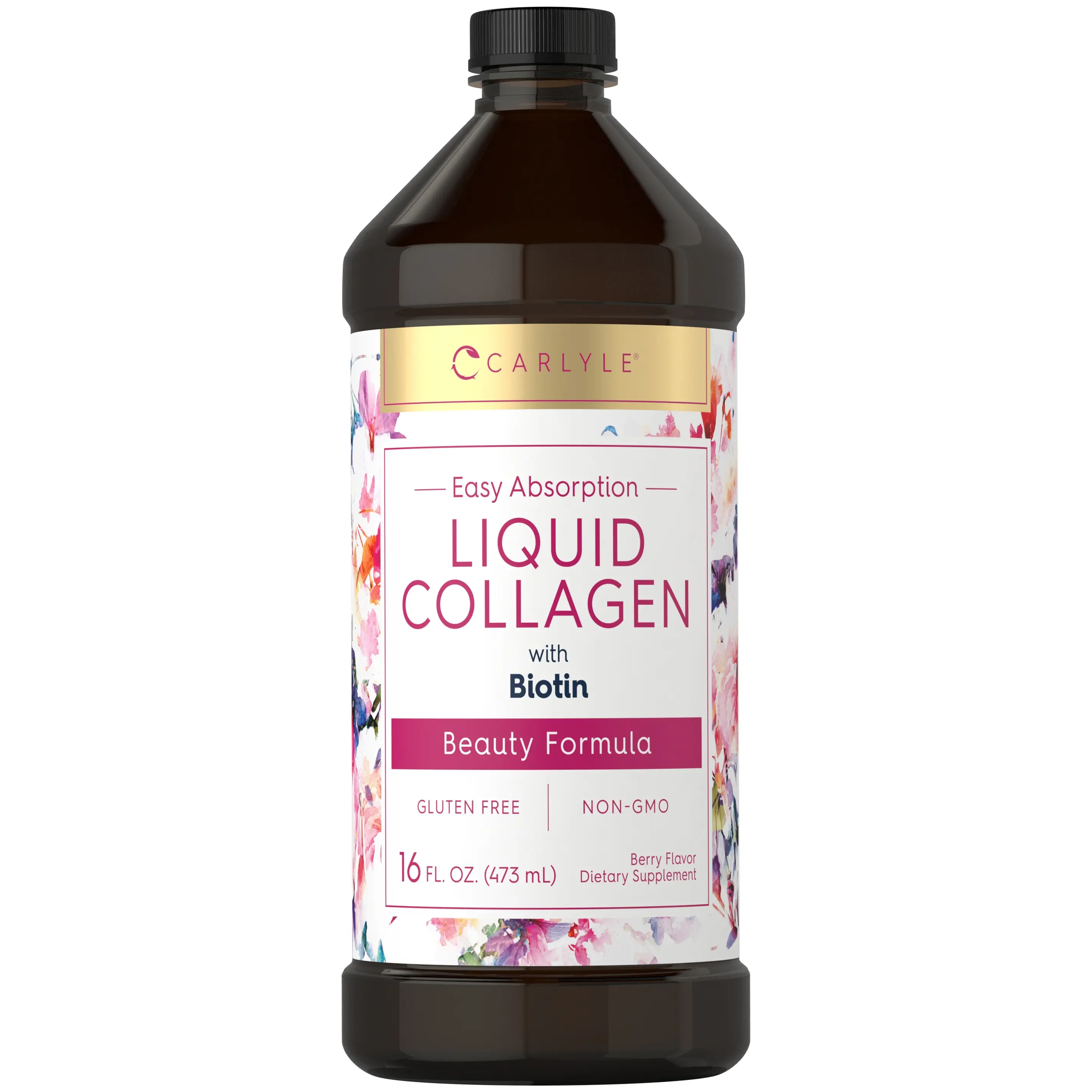 Carlyle Liquid Collagen 16 fl oz | Types I & III | with Biotin | Berry Flavored Supplement for Men and Women | Non-GMO, Gluten Free