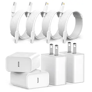 4-Pack 40W Fast Charger with 6FT USB C to Type C & Lightning Cable for iPhone 17/16/15/14/13/12, AirPods, iPad, Smartphone Fast Charging Adapter & Data Cable Set