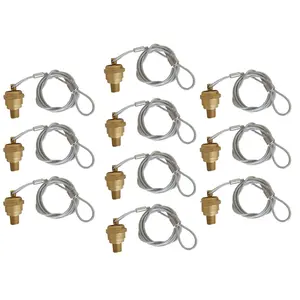 TORQUE Air Tank Drain Valve Plug Fitting 1/4" NPT with 48" Cable Valve, Air Compressor Drain Valve Cable, Semi Truck Trailer (Replaces Haldex 12105, OEM N3613AD) (10 Pack) (10 x TR12104)
