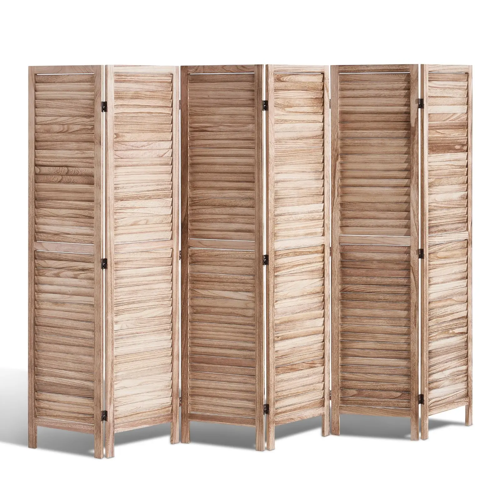 【SummerFinds】VEVOR Wood Room Divider,  , 6 Panel Wood Folding Privacy Screen, 66.9 Inches Tall Indoor Louvered Partition Divider, Portable Decoration Screen, for Room Separation, Home, Office, Restaurant & Bedroom
