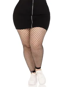 Delilah Plus Fishnet Footless Tights