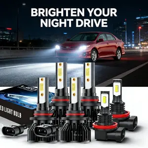 6pcs LED Headlight High/ Low Beam+Fog Light Bulbs Combo 9005+9006+H11 Fit for Toyota Corolla  6000K 26000LM