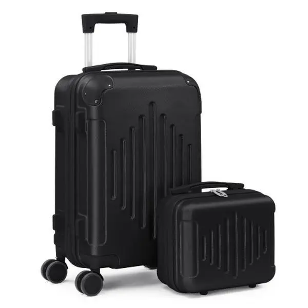 UBESGOO Modern 2-Piece Hard Shell Carry On Luggage Set - 12in+20in, TSA Lock, Lightweight ABS, Universal Wheels, Adjustable Handle, Airport-Friendly, Easy Maneuver, for Travel & Business, Adjustable Handle Luggage Sets