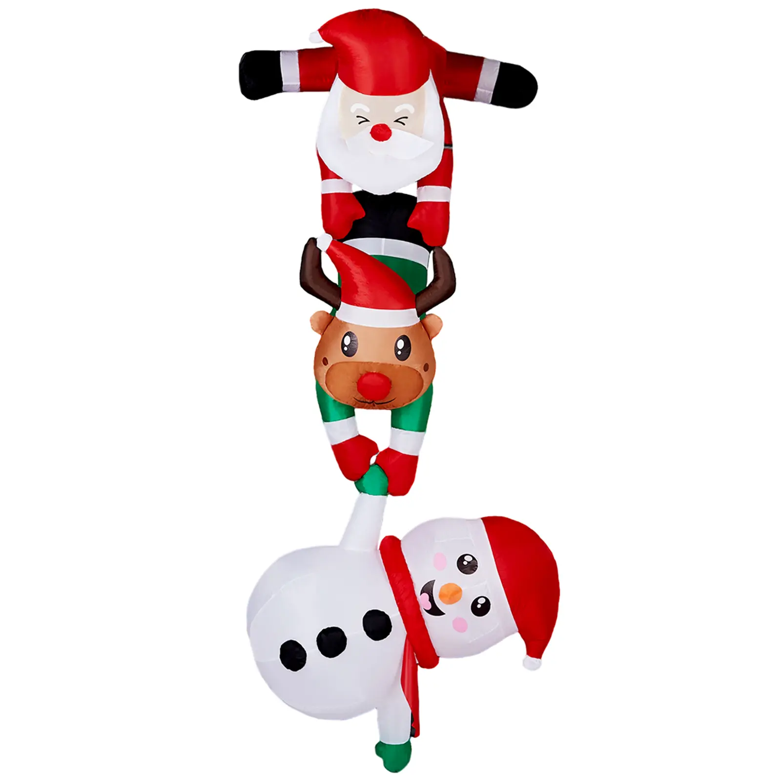 Ubesgoo 7.5ft Magical Hanging Santa-Reindeer-Snowman Plastic Set, Lighted Waterproof Star-Adorned Christmas Inflatable Decor with Built-in LED Lights, Yard Ornament for Holiday Party Front Yard
