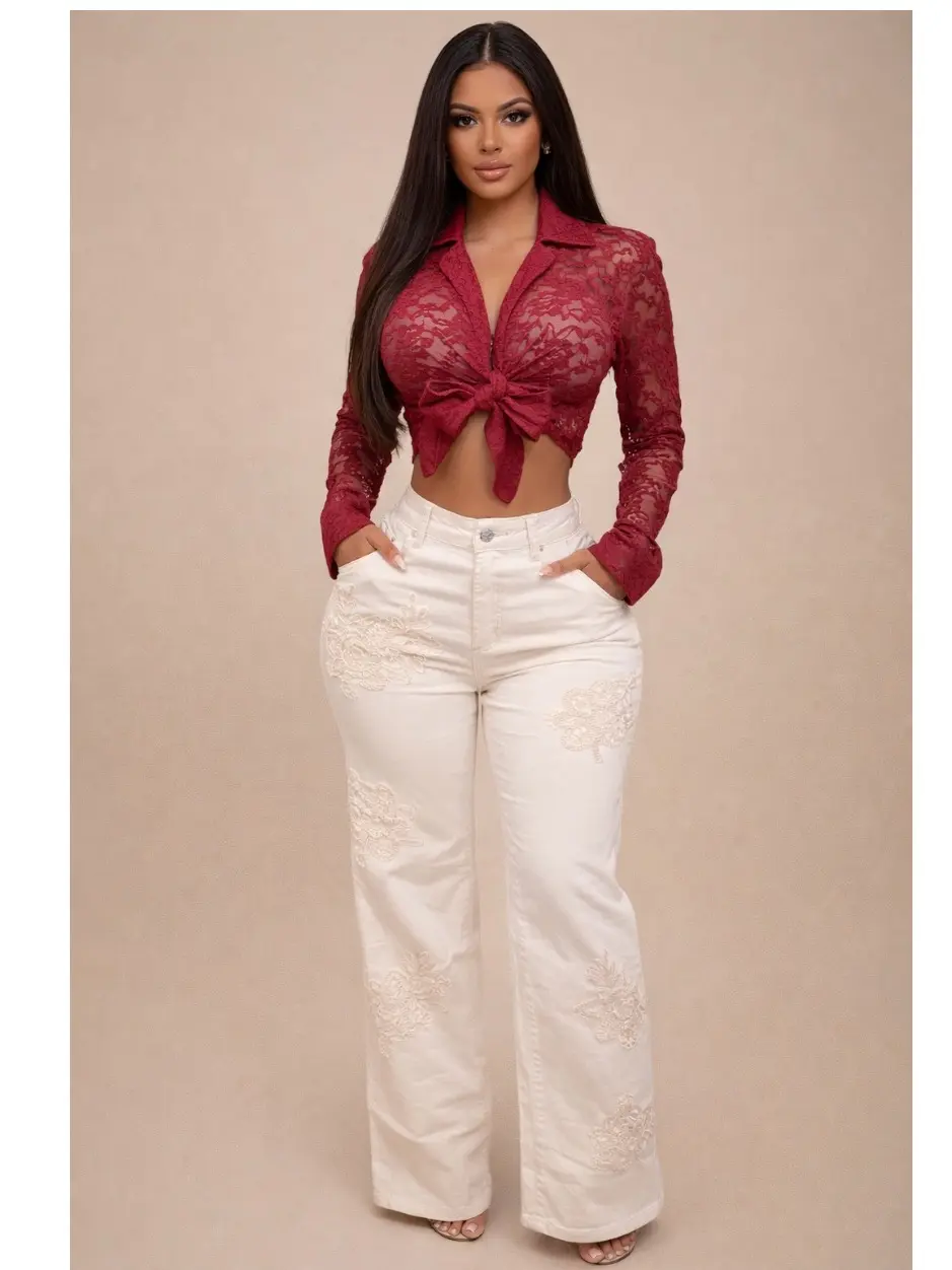 Cream Encaje Jean