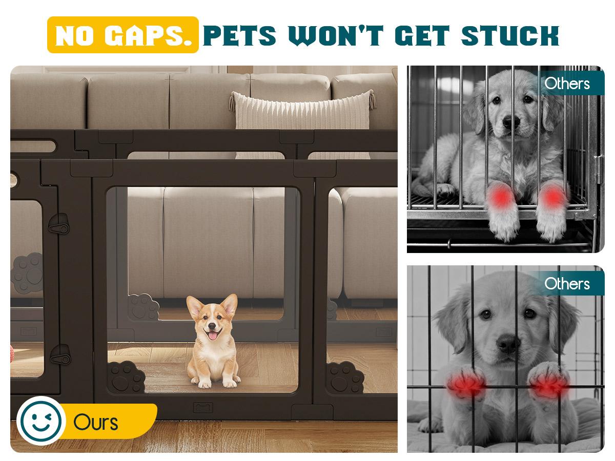 AMERLIFE Acrylic Clear Dog Playpen Indoor, Modular Puppy Cat Small Pet Play Pen with Doors, Transparent Fence for Little Dogs, Cats, Rabbits, Easy Assemble and Disassemble, (24" H, 10/14/17 pcs) AMERLIFE Acrylic Clear Dog Playpen Indoor, Modular Puppy Cat Small Pet Play Pen with Doors, Transparent Fence for Little Dogs, Cats, Rabbits, Easy Assemble and Disassemble, (24" H, 10/14/17 pcs)