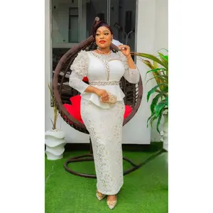 Embellished Ruffle Wedding Guest Dress White Peplum Maxi Party Birthday Anniversary