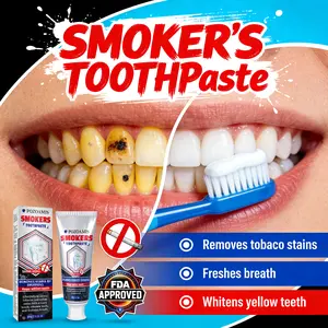 Advanced Smokers Toothpaste, Professional Yellow Stain Remover for Bright Teeth, Deep Cleaning Formula, Eliminates Strong Odors, Enamel Safe Oral Care