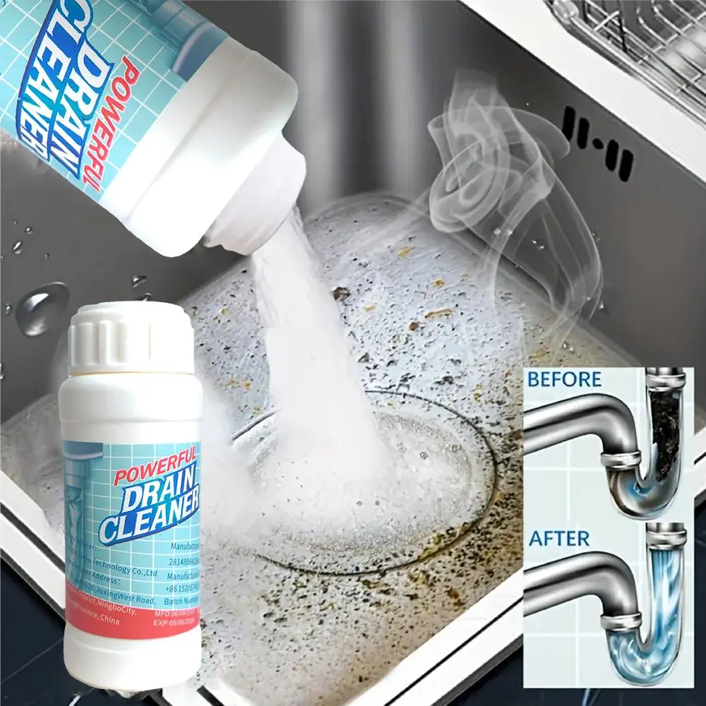 BOZEBI Household Duct Unclogger Drain Cleaner - pem,bersih Lightweight All-Purpose Drain Opener, Lemon-Scented Toxic-Free Powder Included, Gloves-Compatible, Soap Bottle-Fitting, 24-Month Durability for Kitchen, Toilet Use, All-Purpose Drain Openers