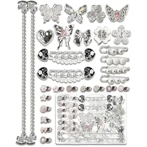 Kit for Women - Brooches and Pins, Pearl and Rhinestone Sock & Bag Charms with Safety Pins, DIY Accessories for Decorating and Personalizing Socks and Bags