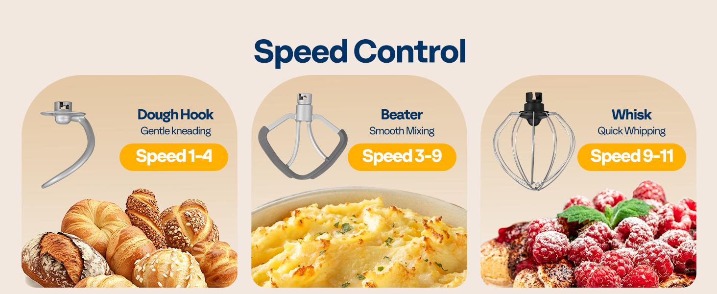 VIVOHOME Multifunctional Stand Mixer, Kitchen Electric Blender, Household Food Mixer for Baking, Bread, and Cakes, with Dough Hook, Beater, Whisk, and Splash Guard