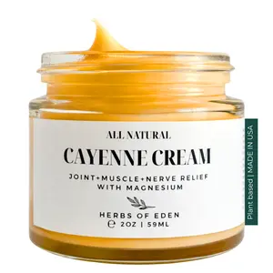 Organic Cayenne Arnica Cream with Magnesium Soothing Muscle Joint and Nerve Lotion Neuropathy Support with Menthol and Ginger
