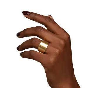 Wide Band Brass Cuff Ring | Penda