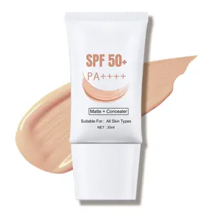 Concealer Foundation SPF 50 Matte Finish Full Coverage for Dark Circles & Blemishes Unscented Lightweight Hydrating Makeup 30ml Compact Cream