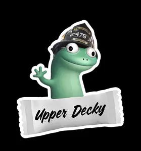 Firefighter Upper Decky Firefighter Lizard meme (two decals 2.5")  Sticker