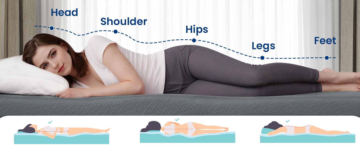 3-Inch Extra Thick Cooling Mattress Toppers Queen Size,Gel Memory Foam Pad,Gray Mattress Toppers(with Removable & Washable Bamboo Cover)